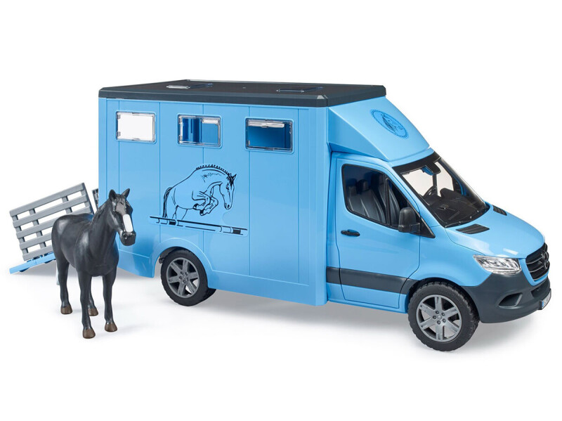 Bruder MB Sprinter Vůz pro přepravu zvířat s figurkou koně 1:16 